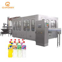 Ավտոմատ 3in 1 պլաստիկ շշերի համով գազավորված ըմպելիքների լցման գիծ 